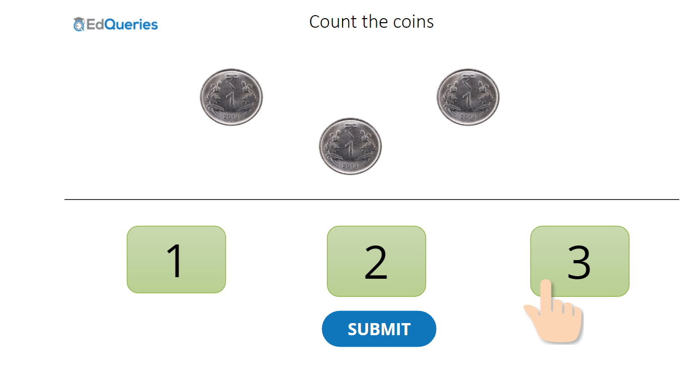 Screenshot of the game "Count the coins"